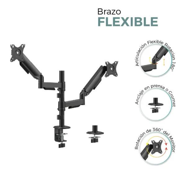 Brazo Monitor Dual Flexi Pole - Image 6