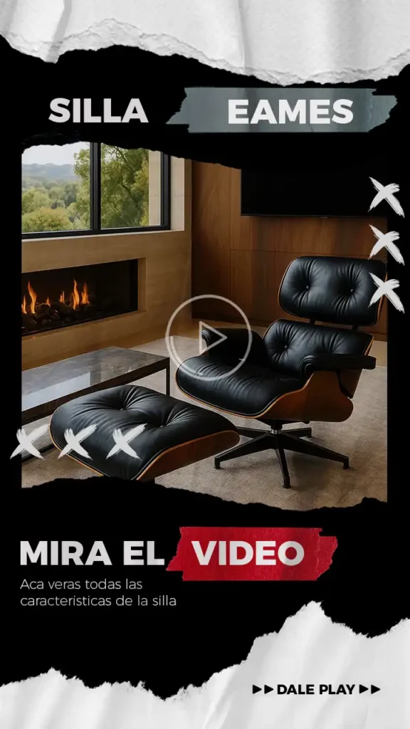 SILLA EAMES CON OTOMANA