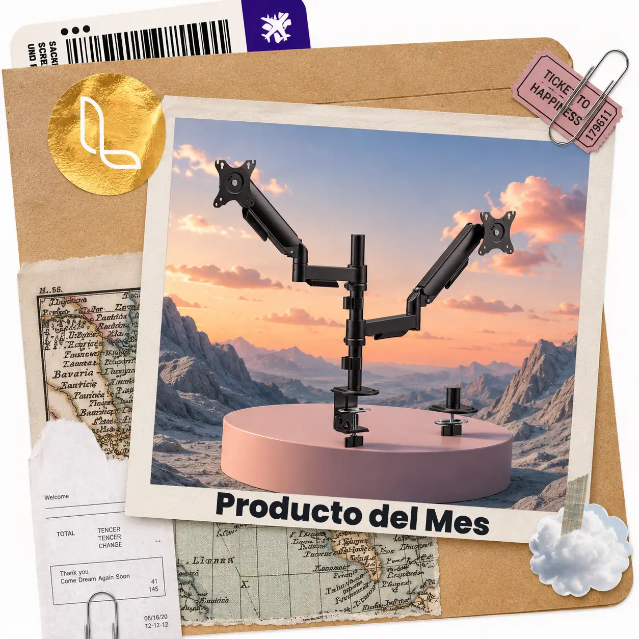 Brazo articulado individual Flexi para monitor y portátil