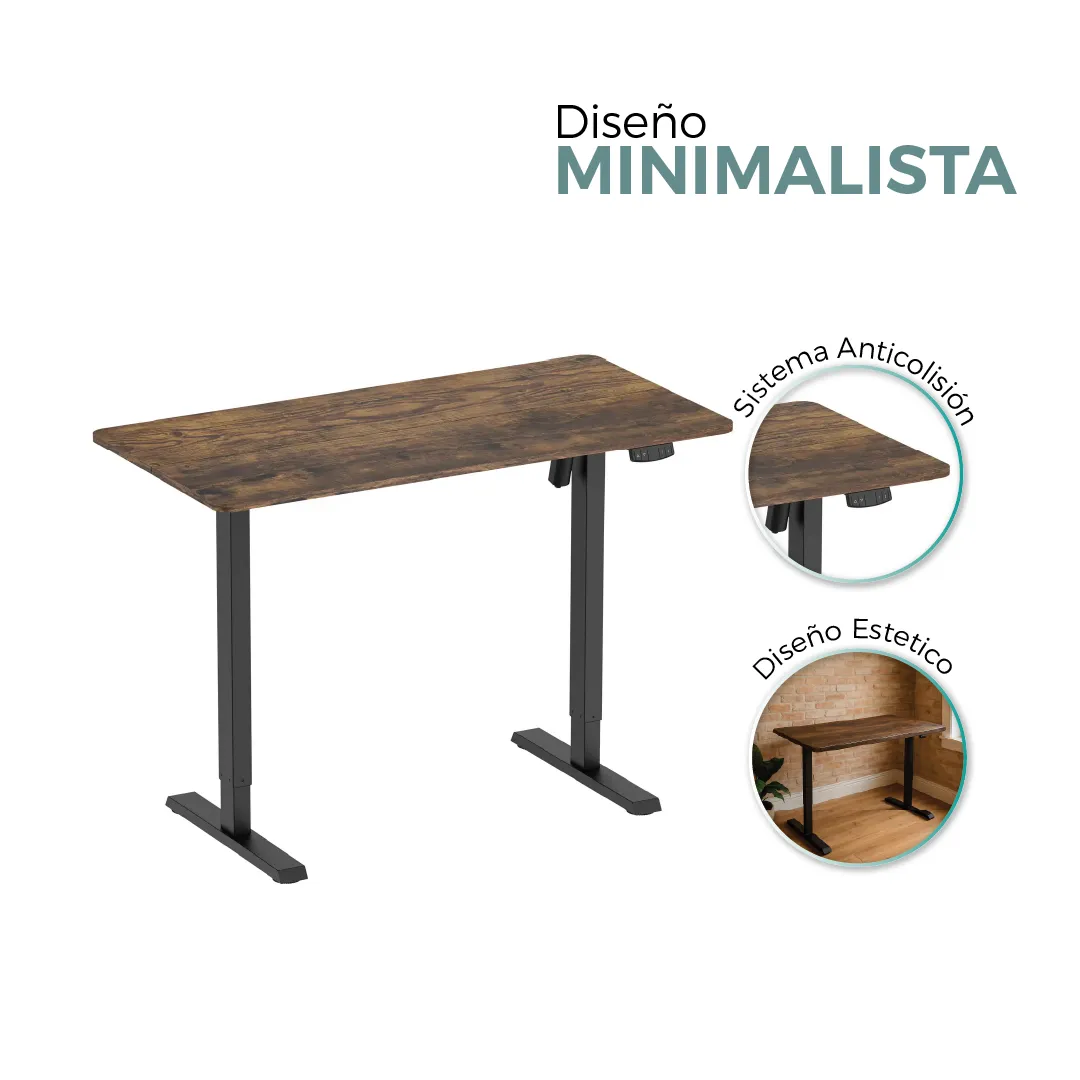 Escritorio ajustable en altura rustico