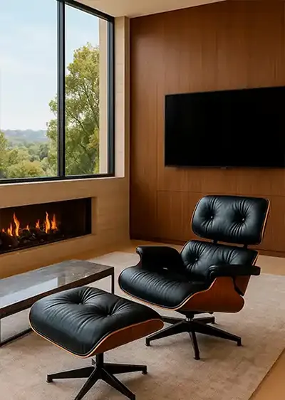 silla eames con otomana