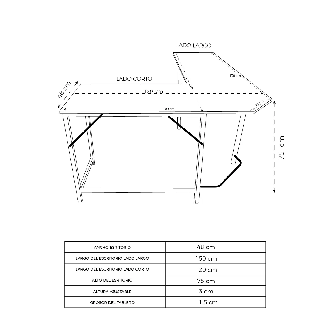 Escritorio en L Kai Rustic - Image 10