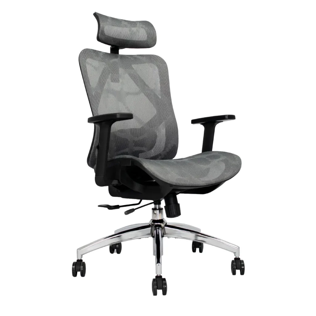 Espaldar en malla de una silla ergonómica Bahía gris