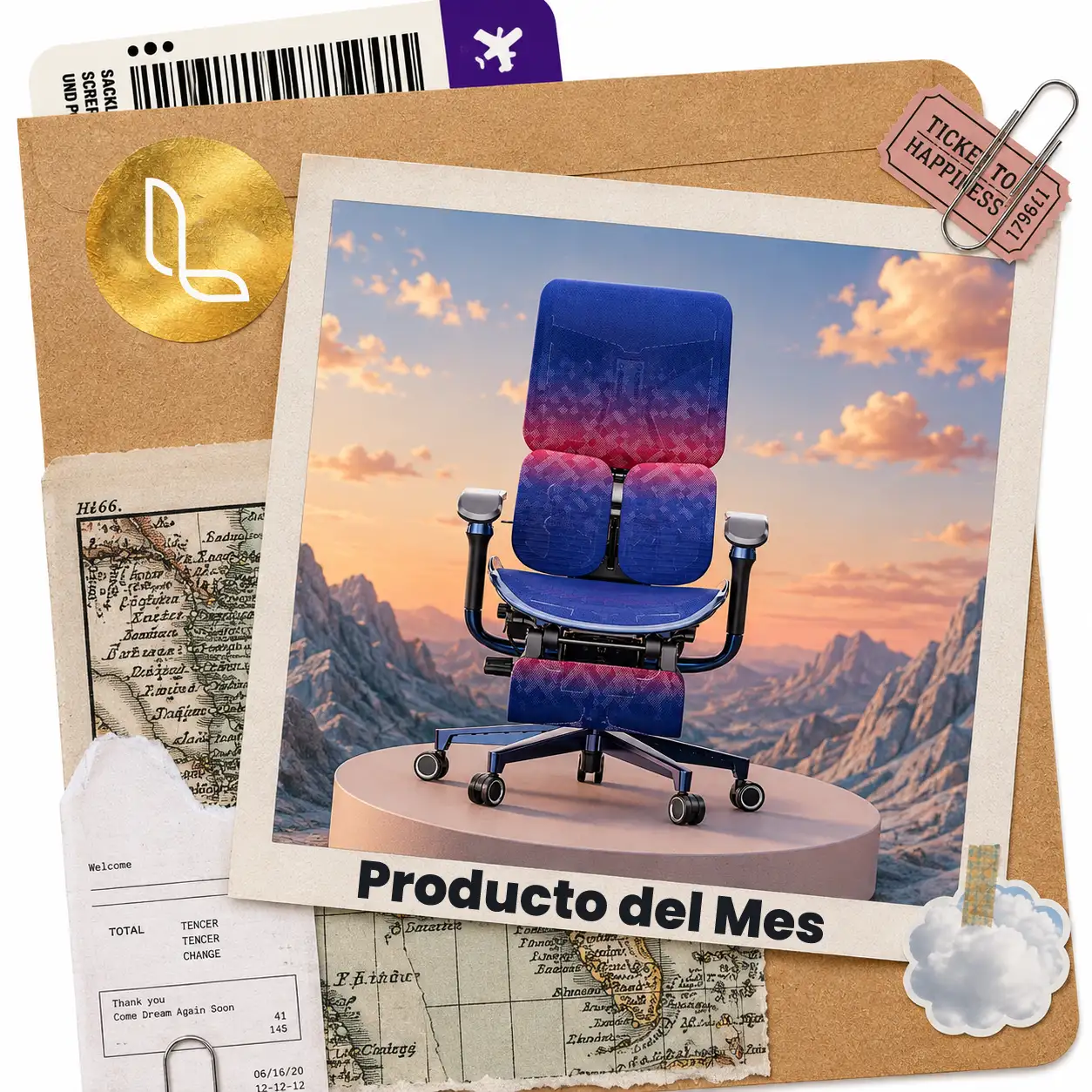 Silla ergonómica Zaha negra en malla con soporte lumbar