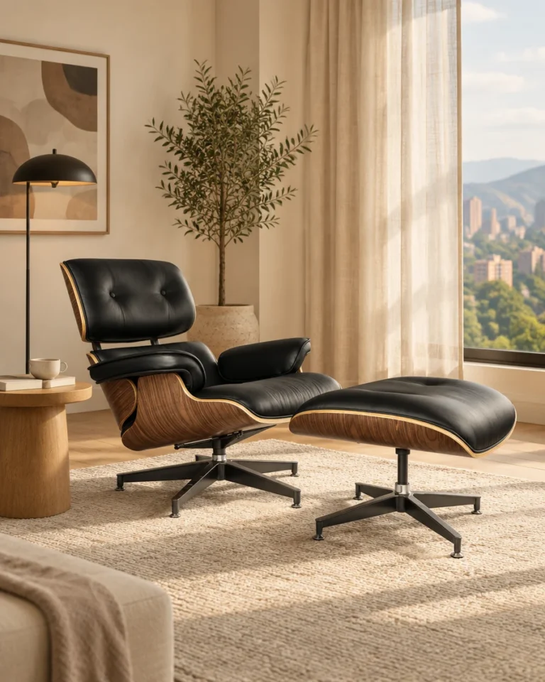 Silla Eames lounge con otomana