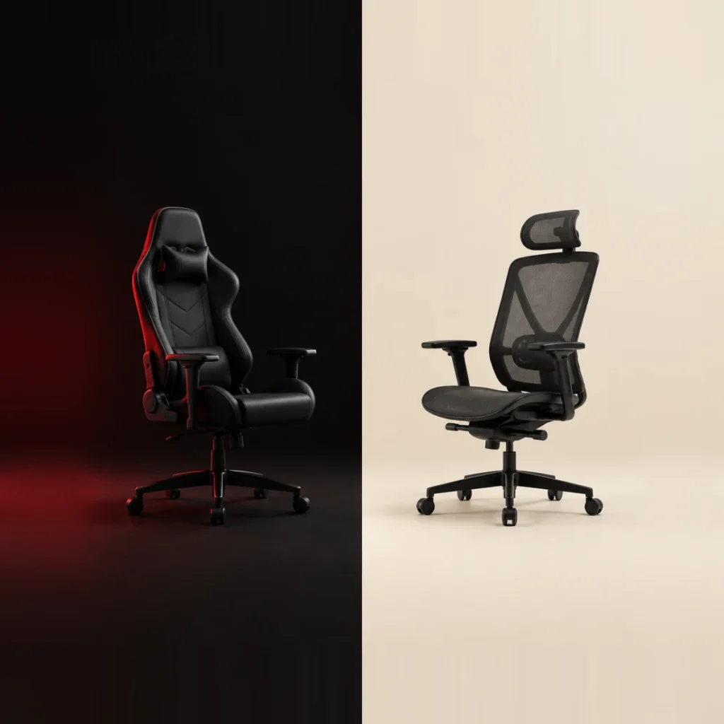 Silla gamer vs silla ergonómica: comparación lado a lado